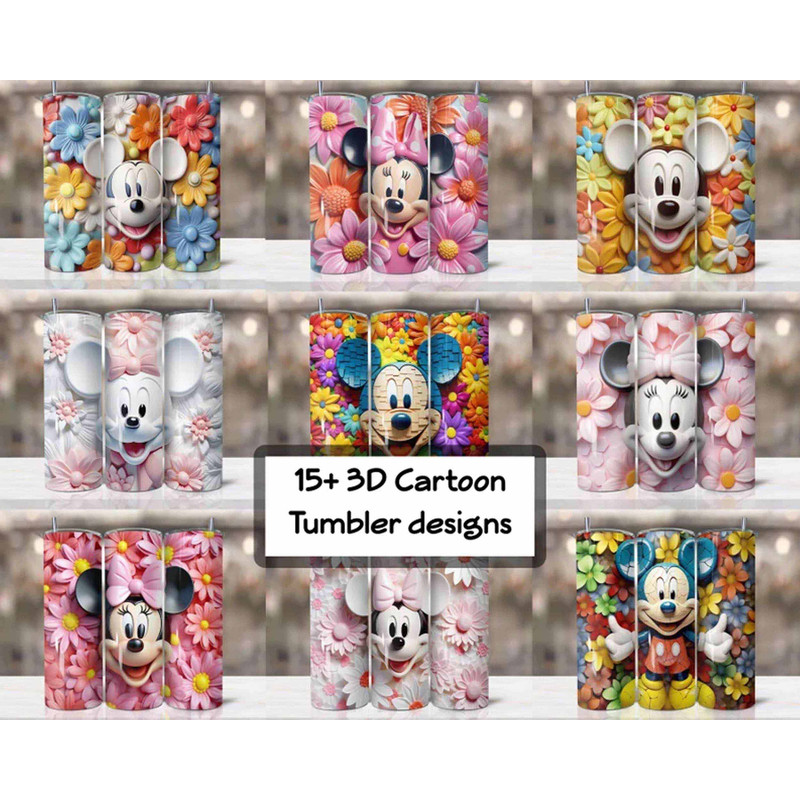 3D Cartoon Tumbler Wrap Png 3D Tumbler Design Skinny Sublimation Digital Download, style Inflated Sublimation Tumbler 1.jpg
