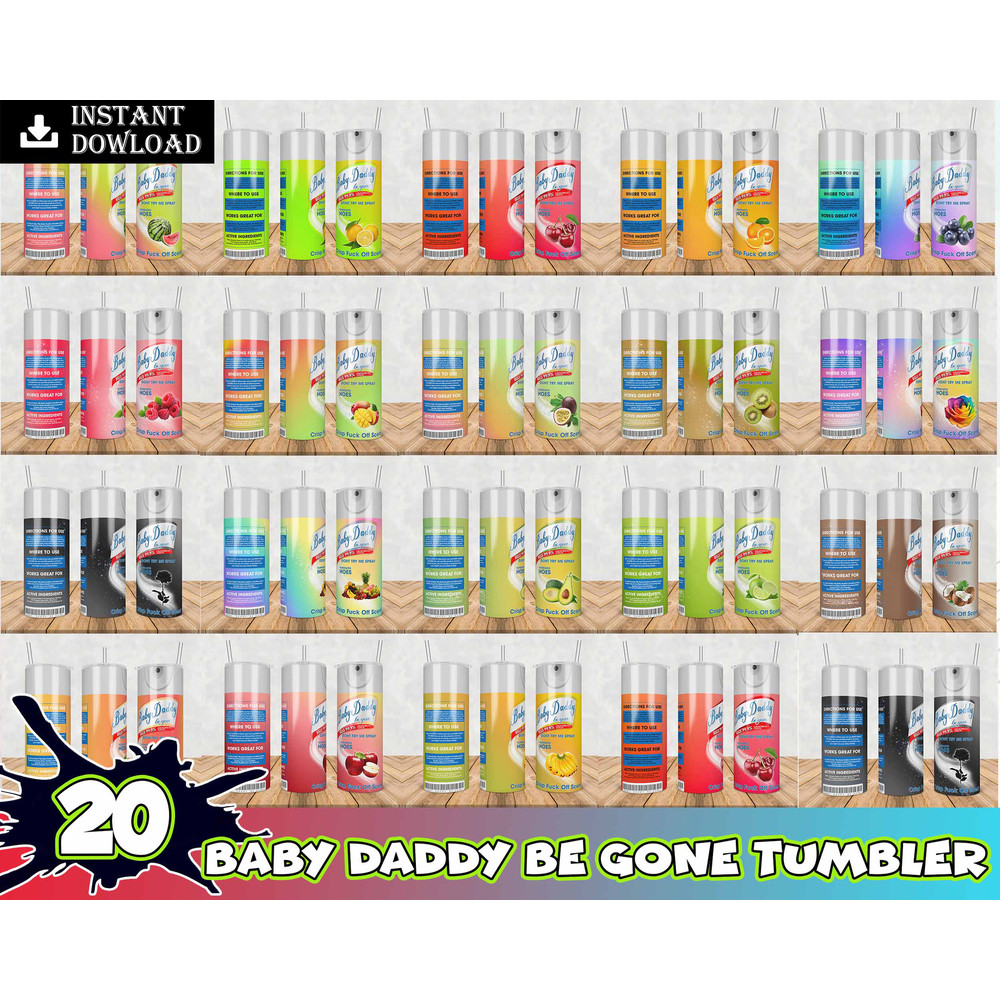 Bitch Spray Bundle 35 Designs, Bitch Be Gone 20oz Tumbler Wrap svg File For Sublimation, Rainbow Bitch Spray, Tumbler PNG.jpg