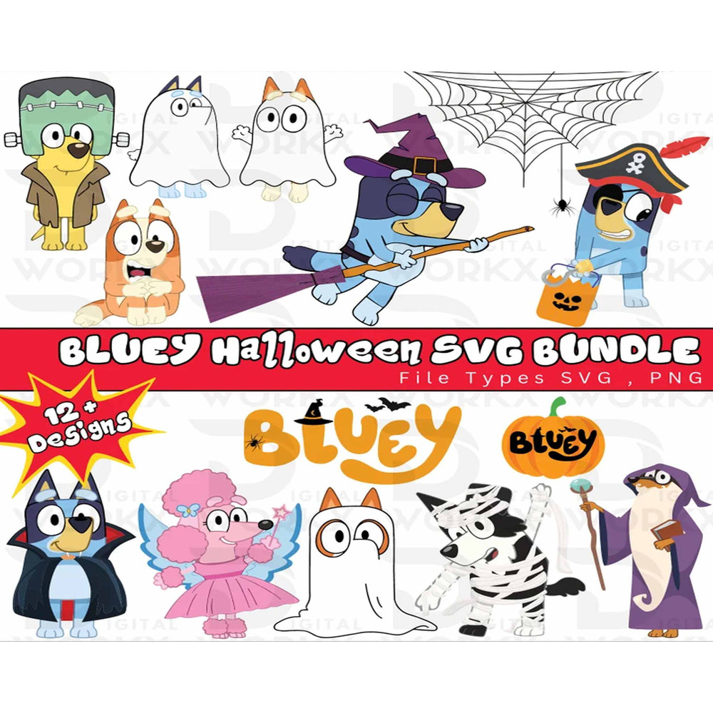 Bluey Premium Bundle, Halloween Bluey Cut Files For Cricut, Bluey Clipart, Bluuey And Biingo, Bluuey Family, Bluuey Birthday, Font.jpg