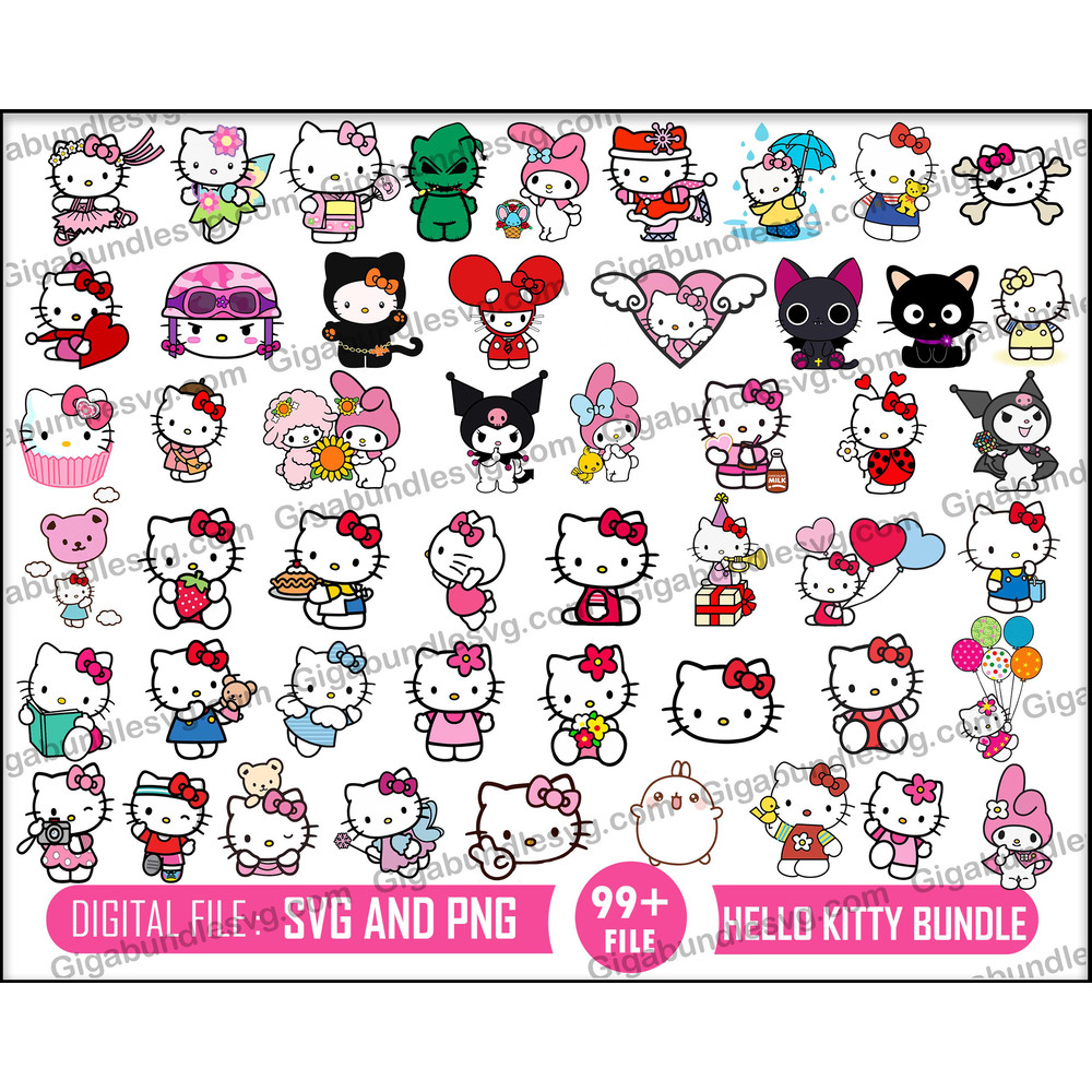 Hello Kitty Svg, Kawaii Kitty Svg Bundle, Cute Cat Svg, Kitty Svg, Kawaii Kitty Clipart, Kawaii Kitty Svg, Png Cut File Cricut Silhouette.jpg