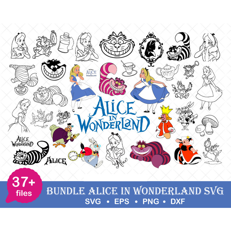 New Alice in Wonderland SVG, Alice svg, Princess svg, Wonderland, Queen of hearts svg, Alice Clipart.jpg