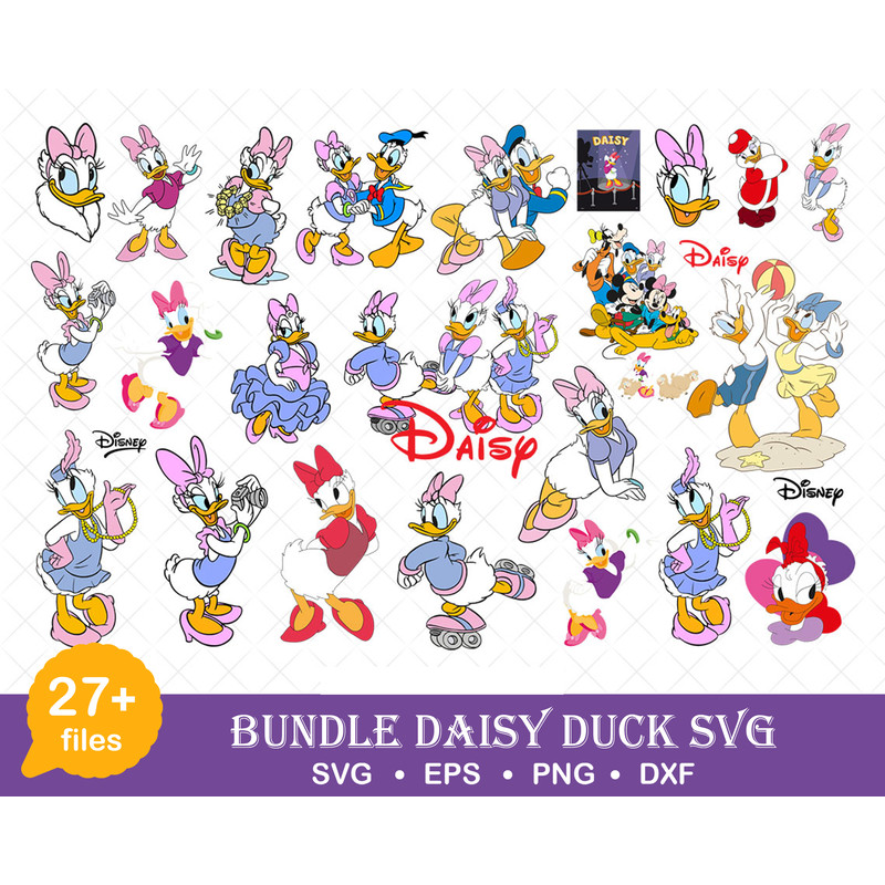 New Daisy Duck head svg, Daisy Duck head face clipart png, daisy duck for cricut, daisy duck cut file.jpg