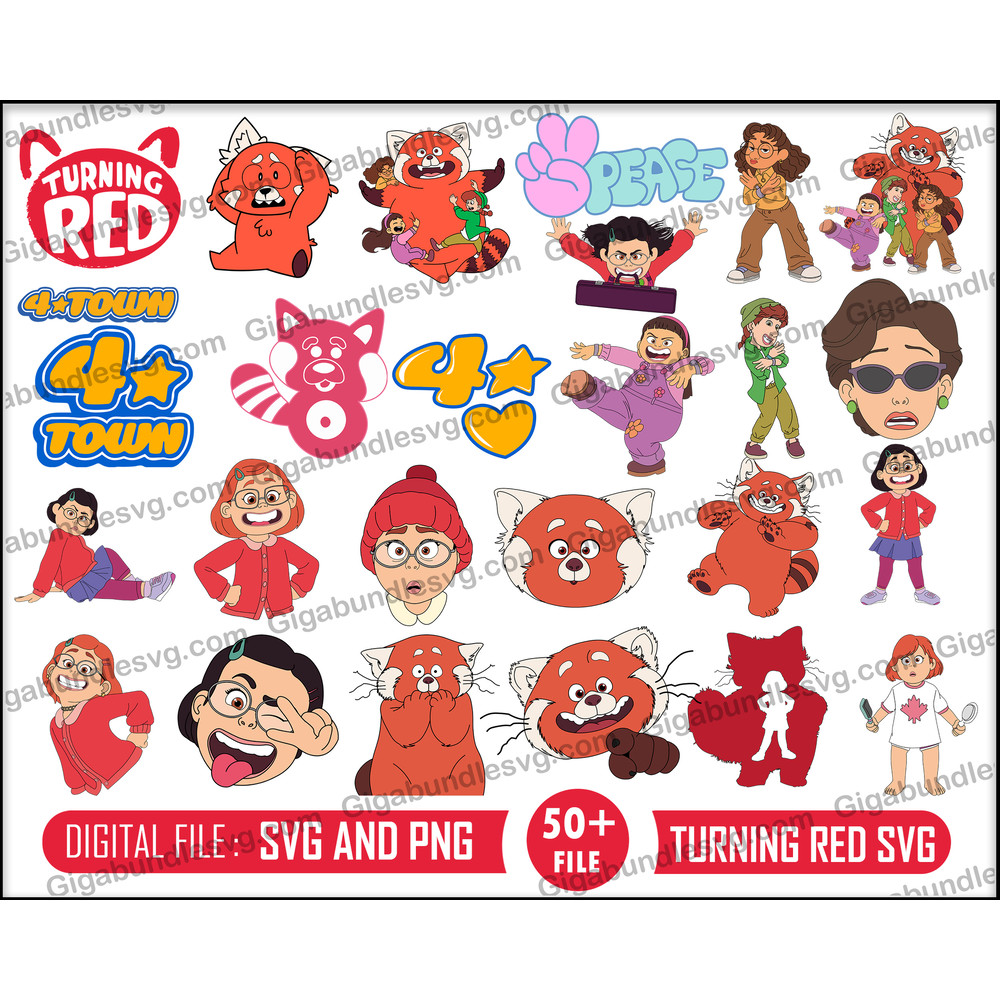 New Turning Red Svg Bundle, Turning Red Png, Turning Red Clipart, Red Panda Svg, Town Svg, Turning Red Birthday, Svg cricut.jpg