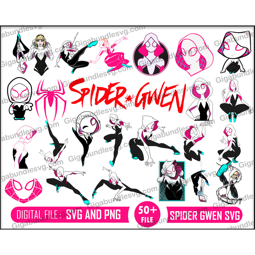 Spider Gwen SVG, Gwen Verse SVG, Spider Gwen Clipart, Spider Verse Clipart, Spider Gwen Silhouette, Spider Gwen Digital.jpg