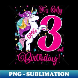 3 year old gifts girls teens dabbing unicorn 3rd birthday - creative sublimation png download - instantly transform your sublimation projects
