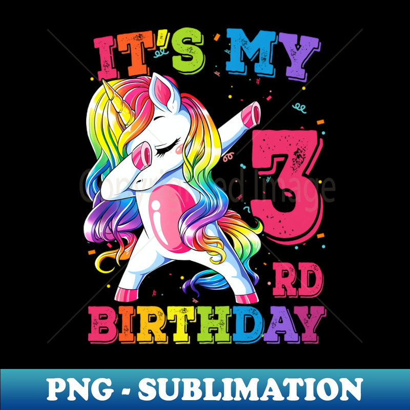 GG-209_3 Year Old Gifts Girls Teens Dabbing Unicorn 3rd Birthday 1254.jpg