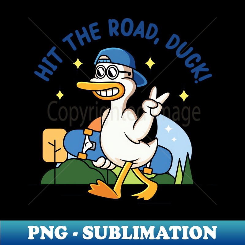 GK-13877_hit the road duck proudly walking duck holding a skateboard 6800.jpg