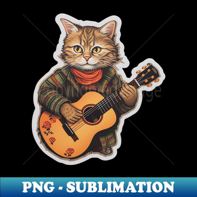 HC-5852_Cat with a guitar - Sticker for music fans and furries 5894.jpg