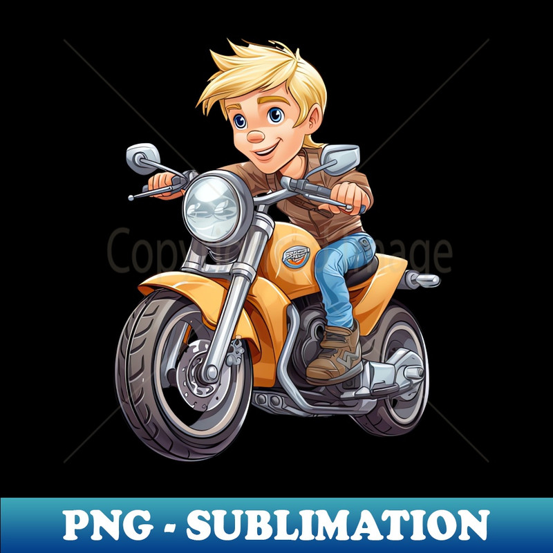 HP-887_A Young Boy Riding an Orange Motorcycle 6507.jpg