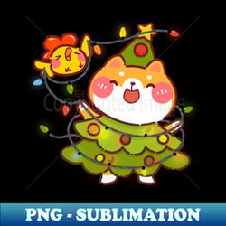 tangled christmas light shiba inu - exclusive sublimation digital file - defying the norms