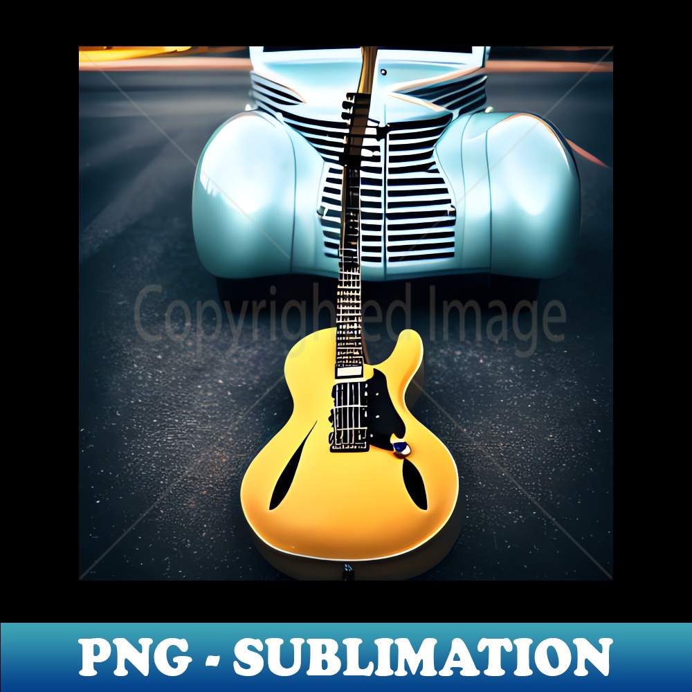 IN-785_A Semi Acoustic Guitar In Front of A Turquoise Car From The 1940s 1891.jpg