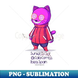 sunset dj set cala comte ibiza spain - catsondrugscom - rave edm festival techno trippy music 90s rave psychedelic party trance rave music rave krispies rave flyer - special edition sublimation png file - bold & eye-catching