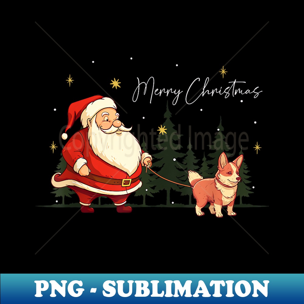 JW-11426_Funny Clear Red Corgi Dog Santa Claus Christmas Walk 0170.jpg