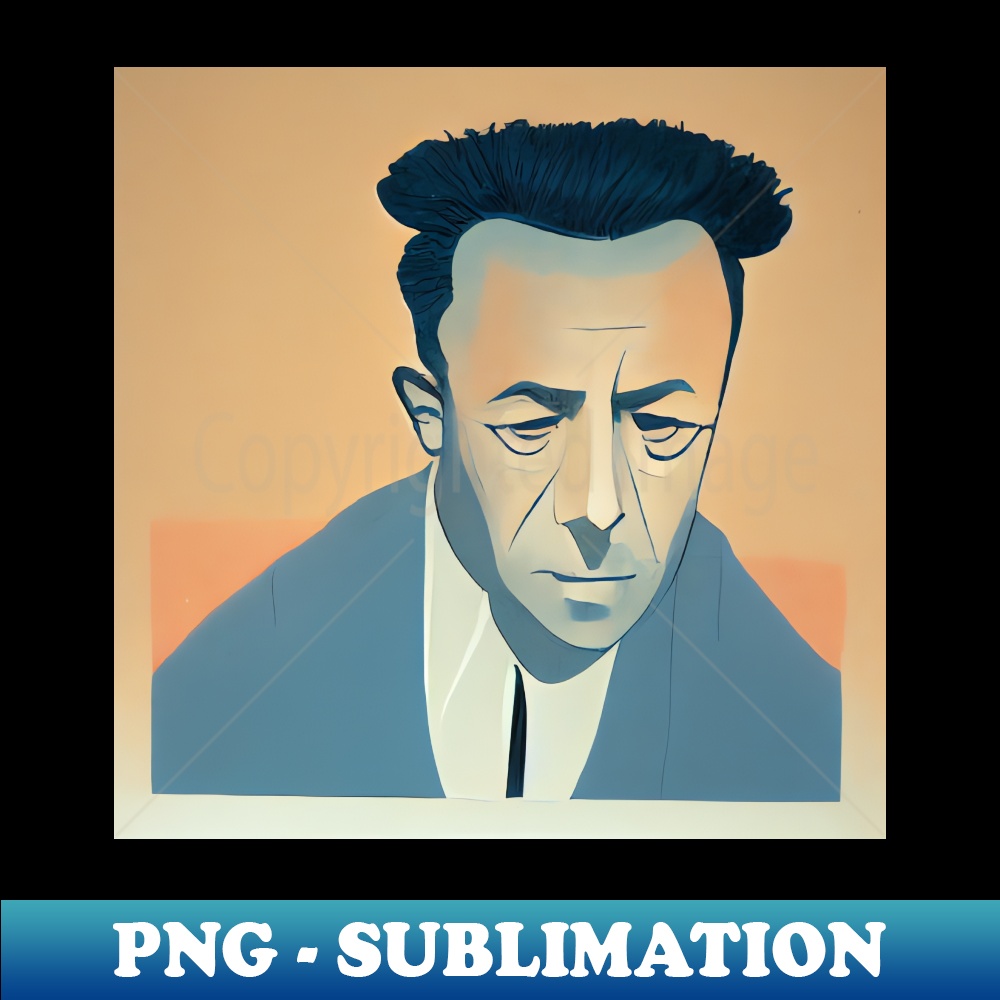 KF-1362_Albert Camus Cartoon style 4645.jpg