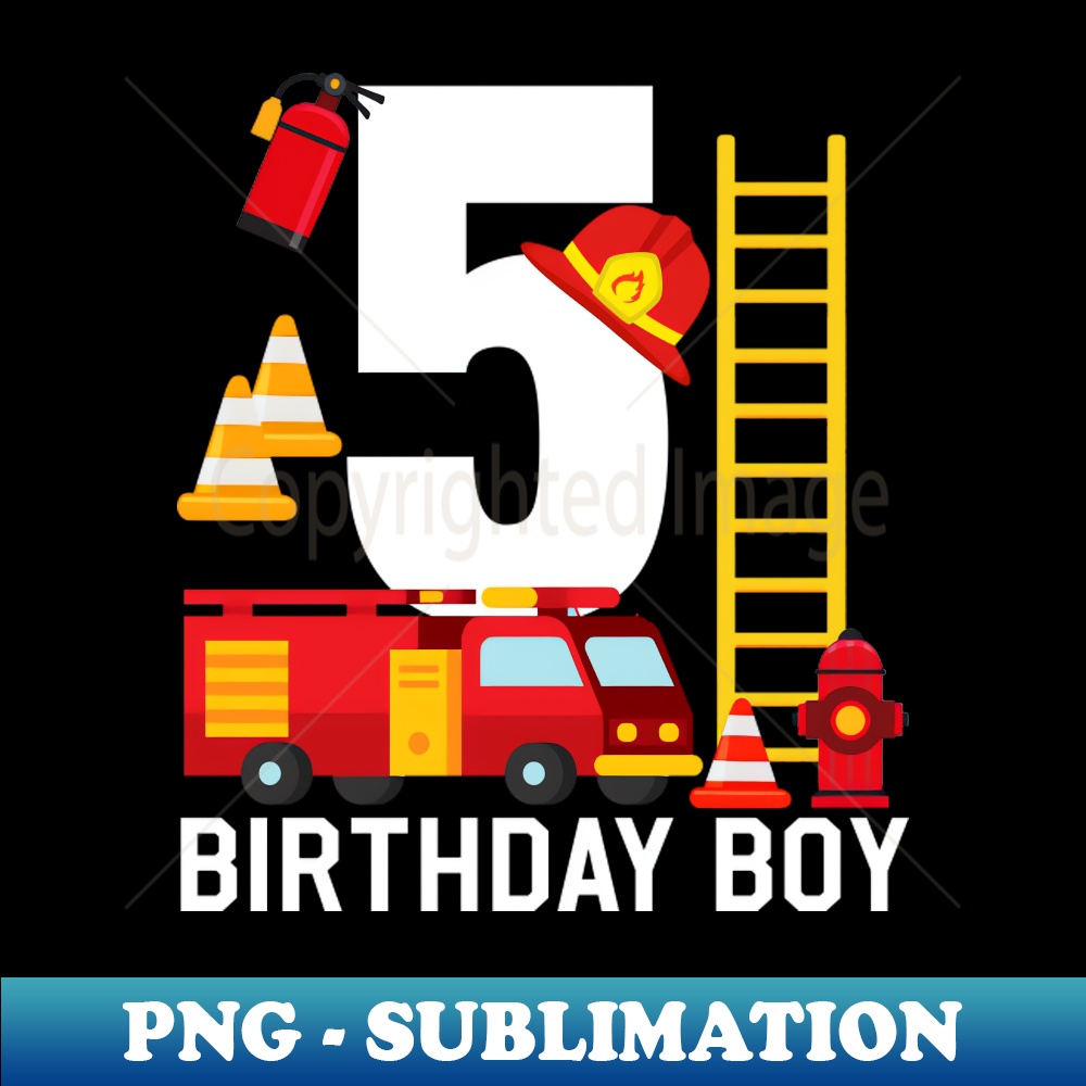 KJ-10641_Fire Truck 5th Birthday Boy Firefighter 5 Year Old 6954.jpg