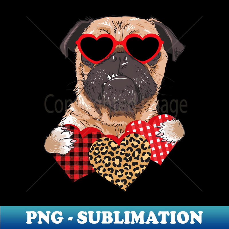 KK-22654_Pug Is My Valentine Leopard Plaid red Heart 5435.jpg
