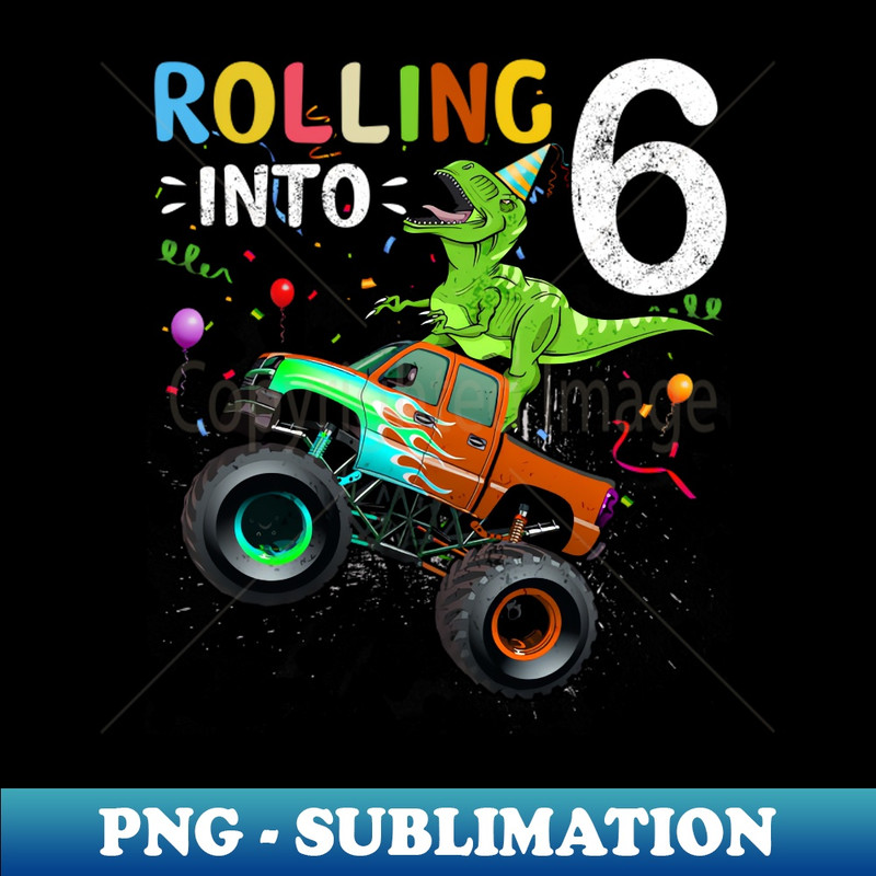 KZ-16895_Kids 6 Year Old Shirt 6th Birthday Boy T Rex Dinosaur 2546.jpg