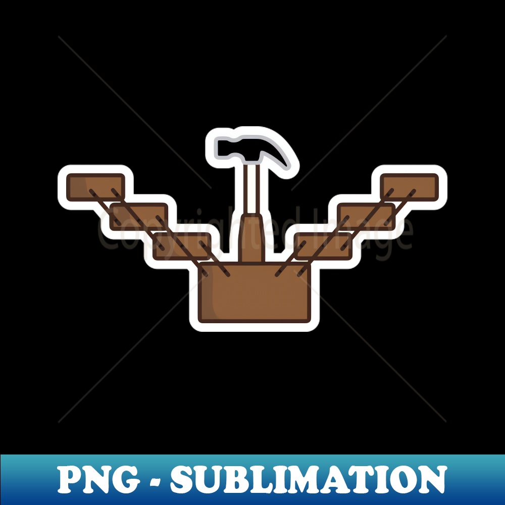 LG-18812_Mechanic Repairing Tool Box Sticker vector illustration Mechanic and Plumber working tool equipment icon concept Hammer in tool box sticker style vecto