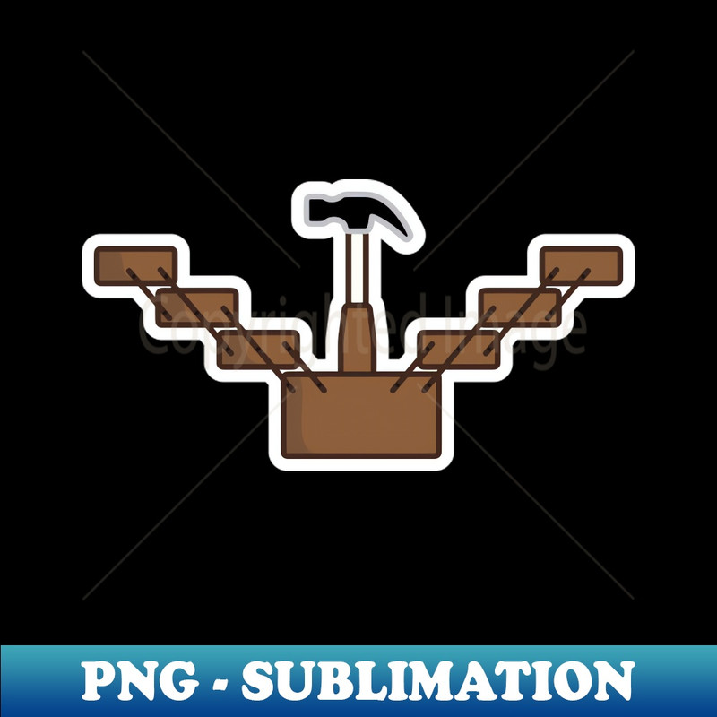 LG-18812_Mechanic Repairing Tool Box Sticker vector illustration Mechanic and Plumber working tool equipment icon concept Hammer in tool box sticker style vecto