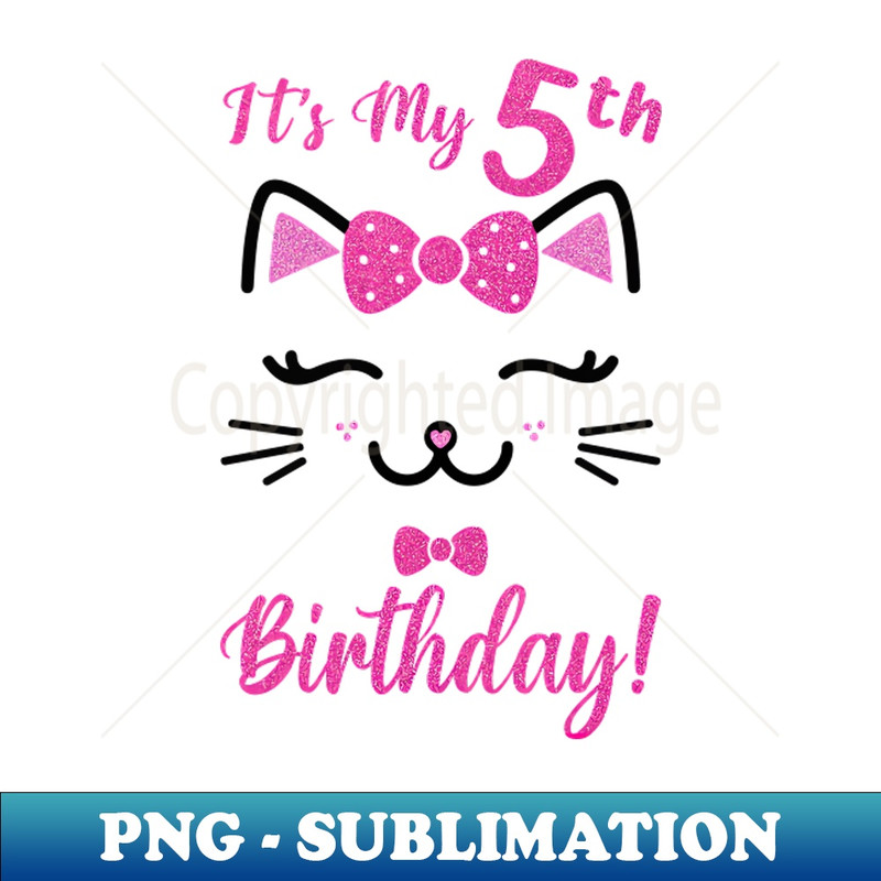 LM-16092_Its My 5th Birthday Girl Funny Cat Birthday 5 Year Old 3254.jpg
