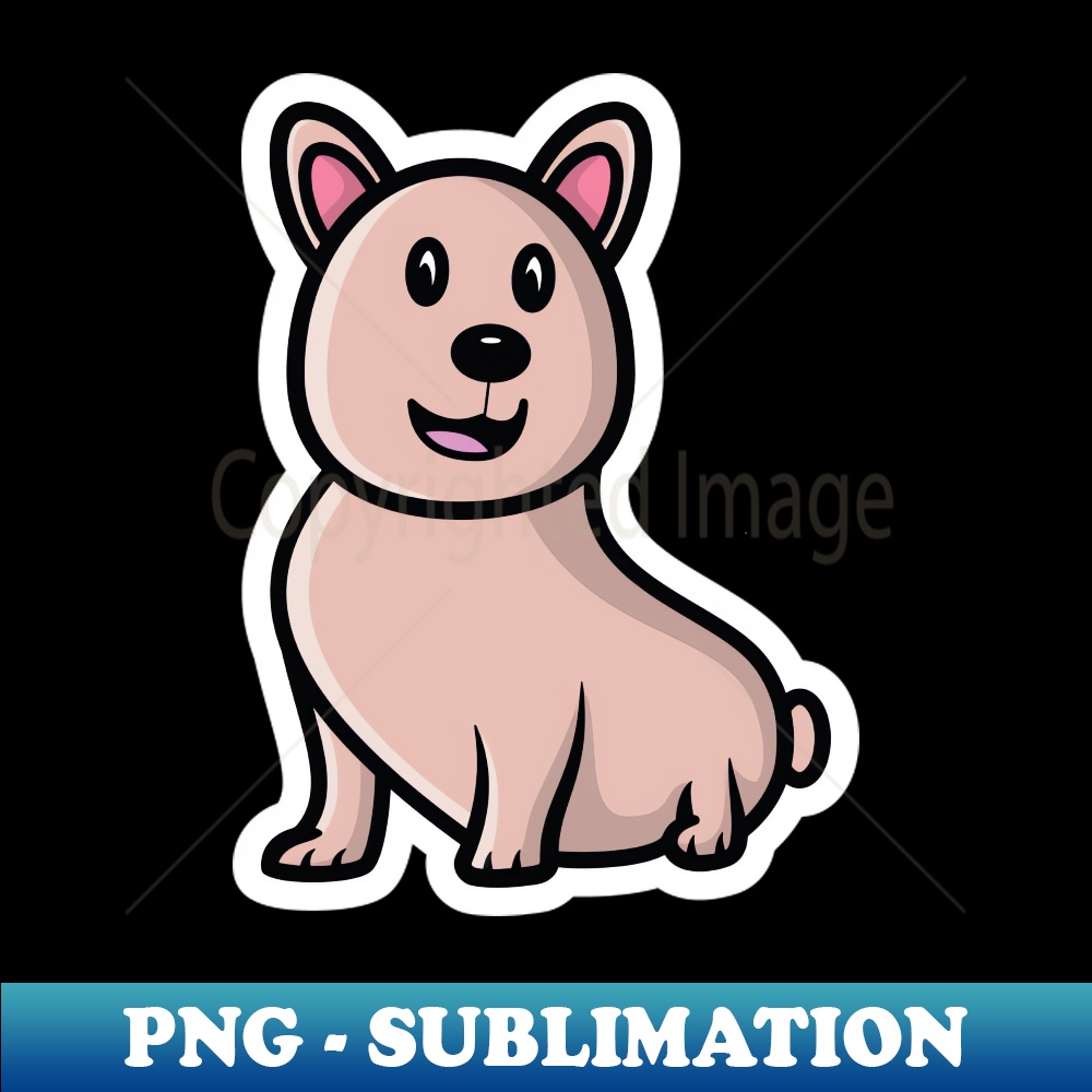 LN-7791_Cute Dog Sitting Cartoon Character Sticker vector illustration Animal nature icon concept Adorable dog sticker style vector design with shadow 4042.jpg