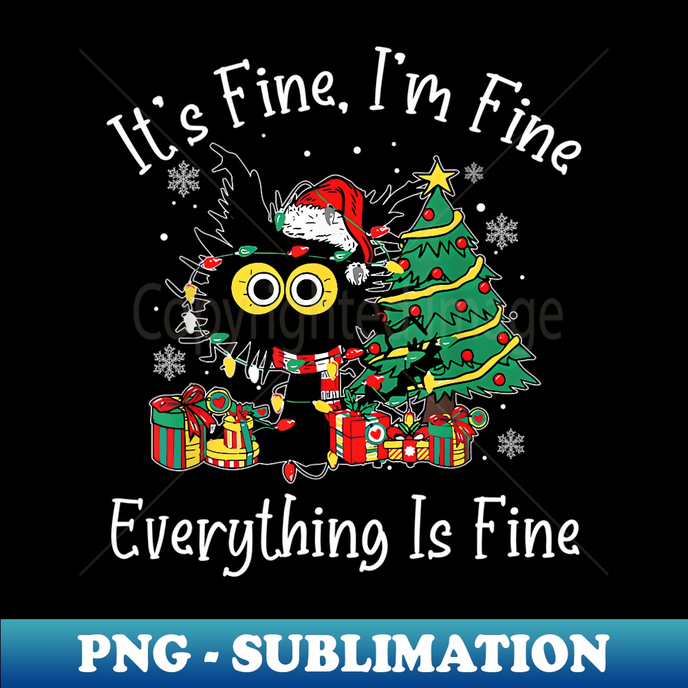 NH-16000_It's Fine I'm Fine Everything Is Fine Christmas Santa Cat 0275.jpg