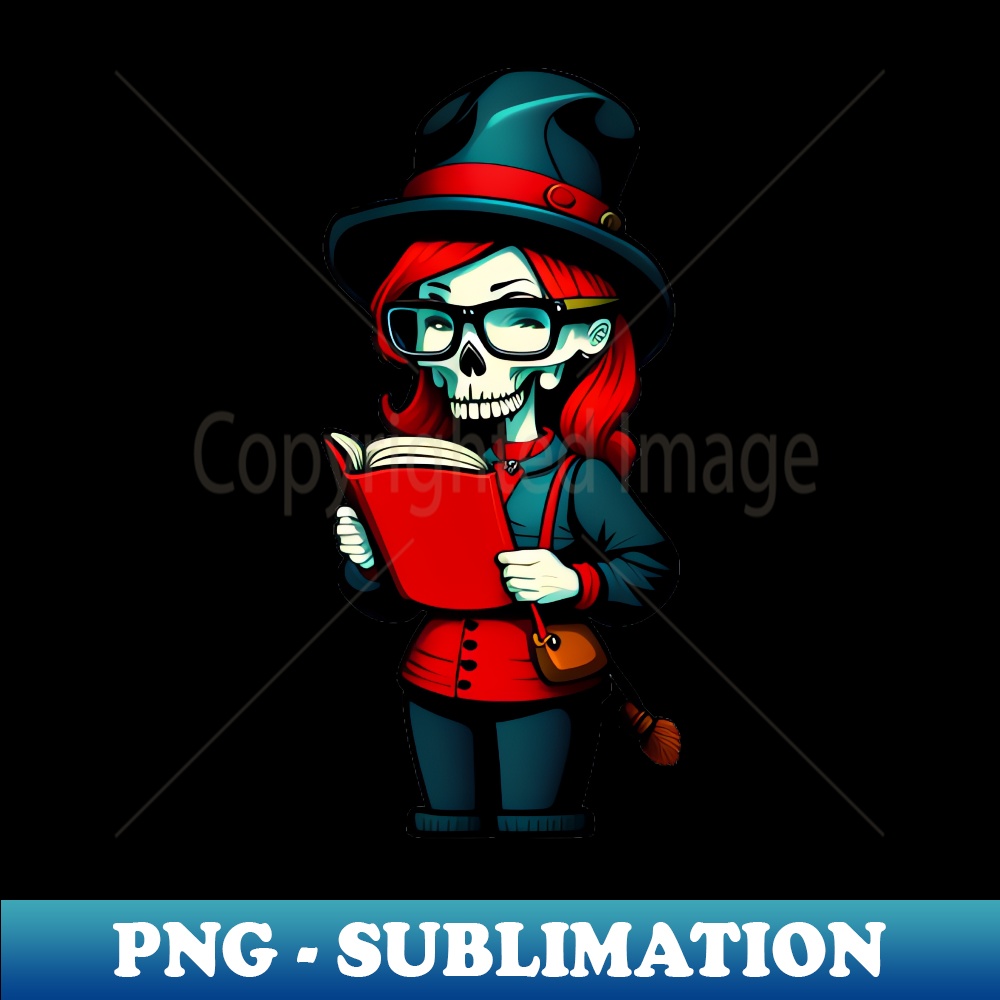 NO-7954_Cute Skeleton Girl From The Book Reading Skull Gang 1559.jpg