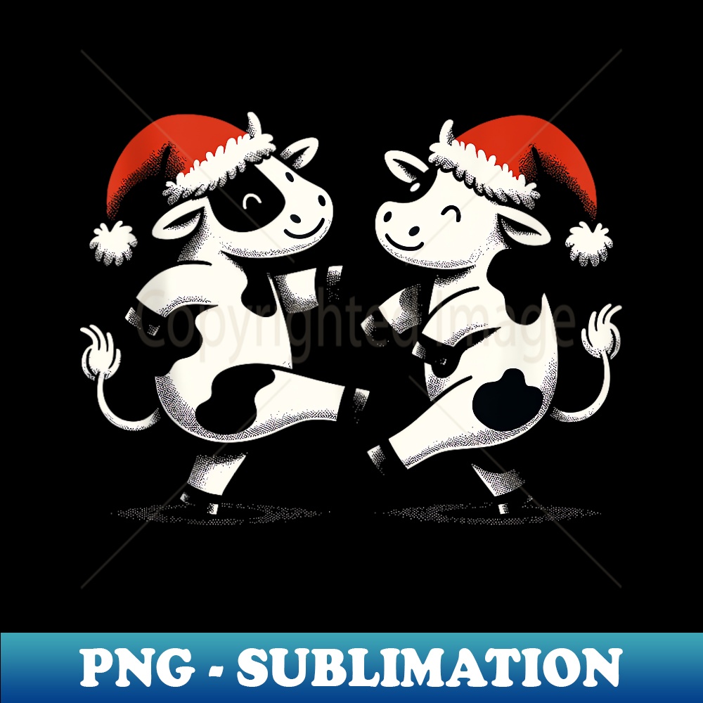 NS-6353_Christmas Dancing Cows Funny Animal Lover Santa Hat Xmas  0014.jpg