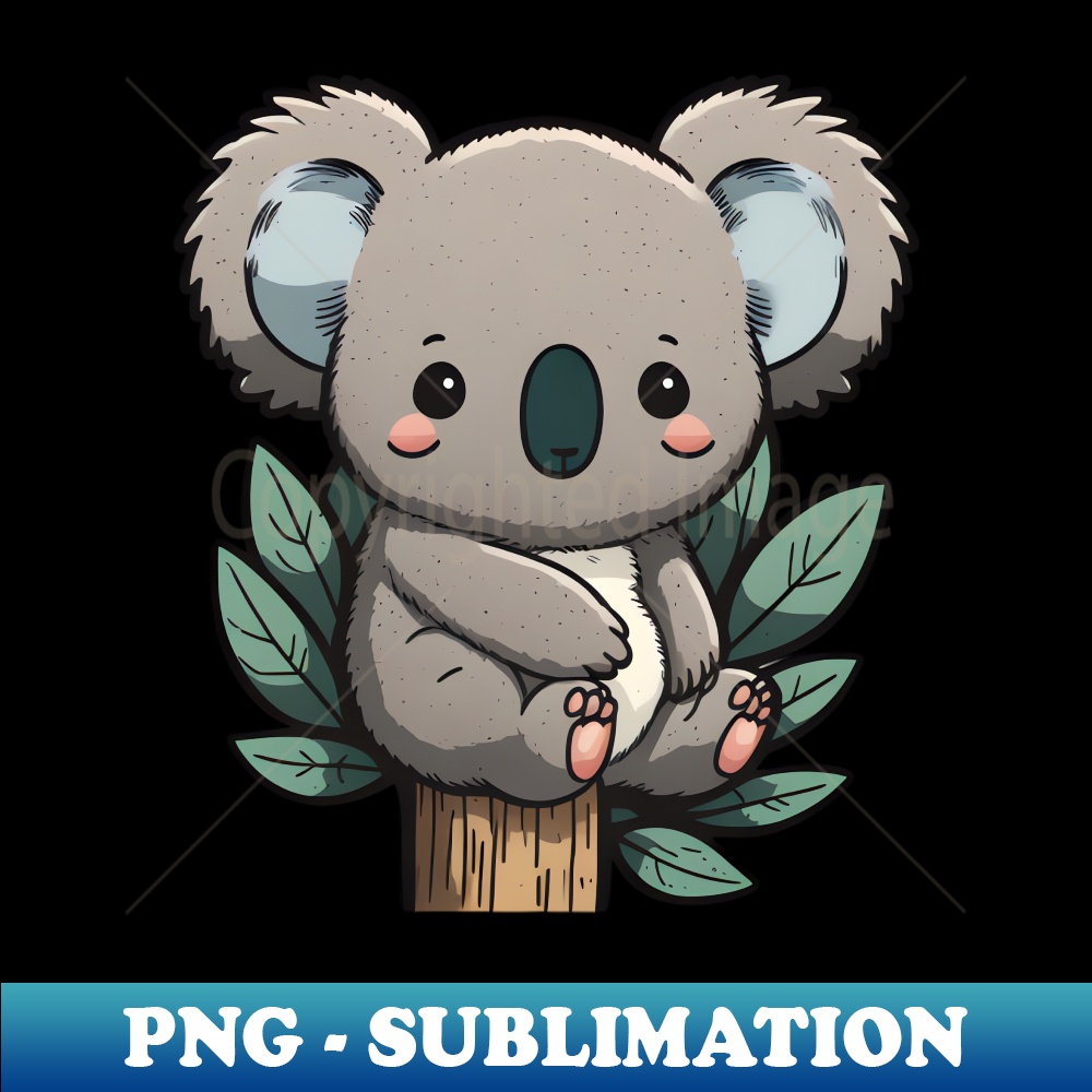 NW-2769_Baby koala sitting on an Eucalyptus waiting for its mom 7217.jpg