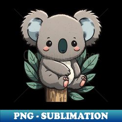 baby koala sitting on an eucalyptus waiting for its mom - png transparent digital download file for sublimation - unleash your inner rebellion