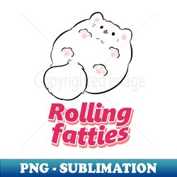 rolling fatties cat - png sublimation digital download - perfect for creative projects