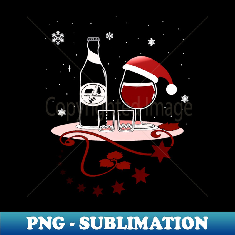 OB-640_A glass of wine with a Santa hat Funny place setting 3982.jpg