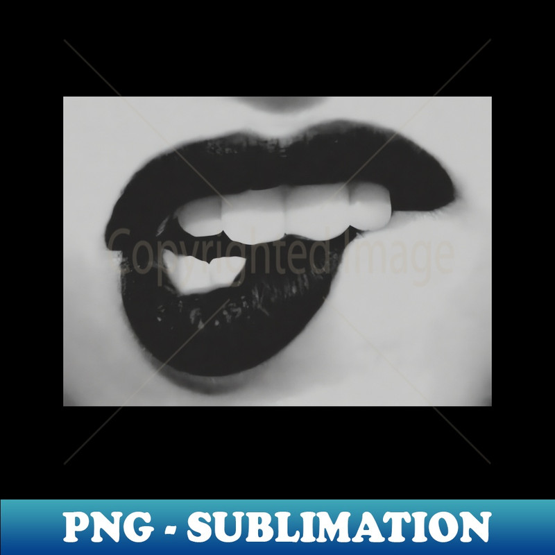 PD-4346_Black Lips photo Black and White Lips Black Lipstick Bites her lip Sexy Lips Playful Lips 9631.jpg