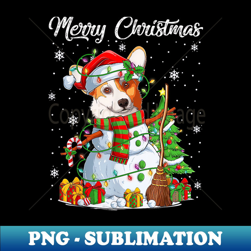PE-11733_Funny Snowman Corgi Dog Head Santa Hat Christmas Tree Lights 0080.jpg