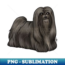 dog - lhasa apso - black - signature sublimation png file - perfect for sublimation art