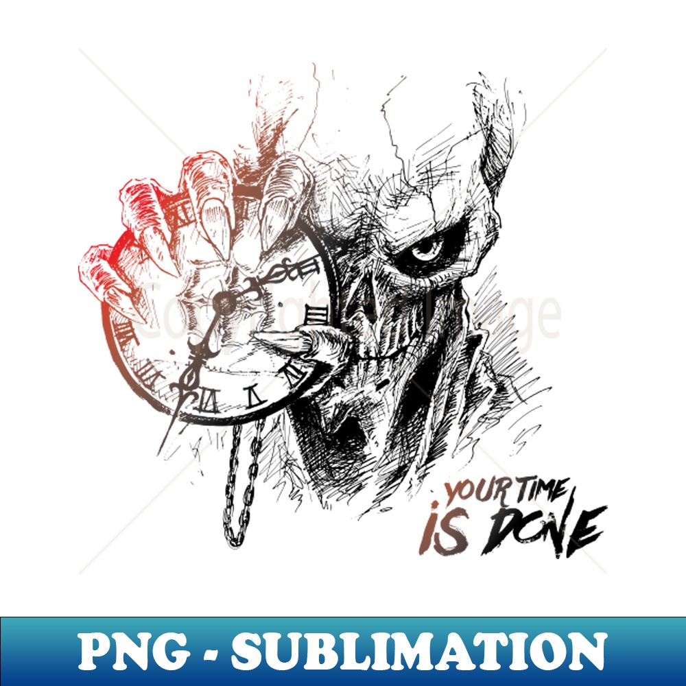 PT-24822_Scratch Devil Skull With Clock Fantasy Artsy Style 8101.jpg