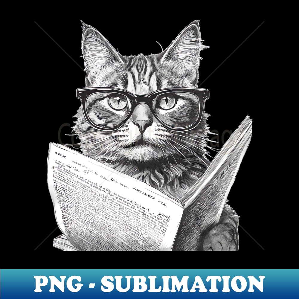 QK-5857_Cat with glasses reading paper 5827.jpg