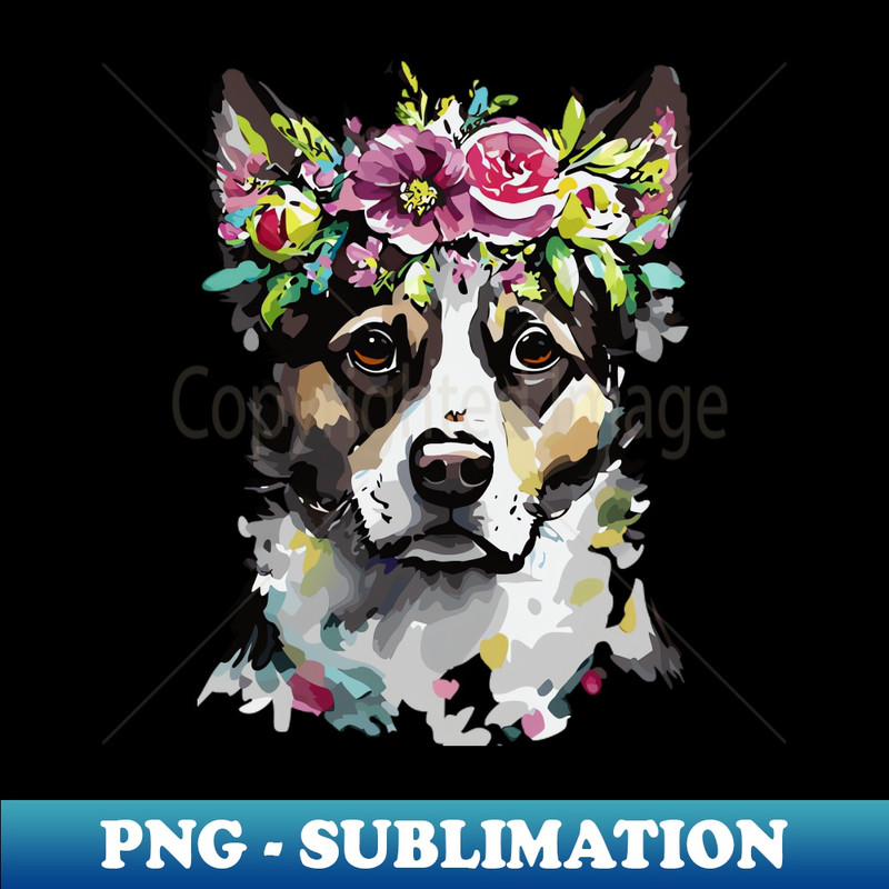 QU-19315_Mixed Breed Dog Floral Portrait 8239.jpg