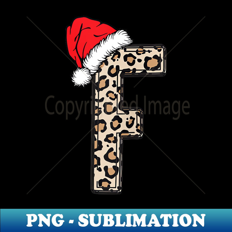 RJ-17650_Letter F Initial Name Leopard Plaid Santa Hat Christmas 0288.jpg