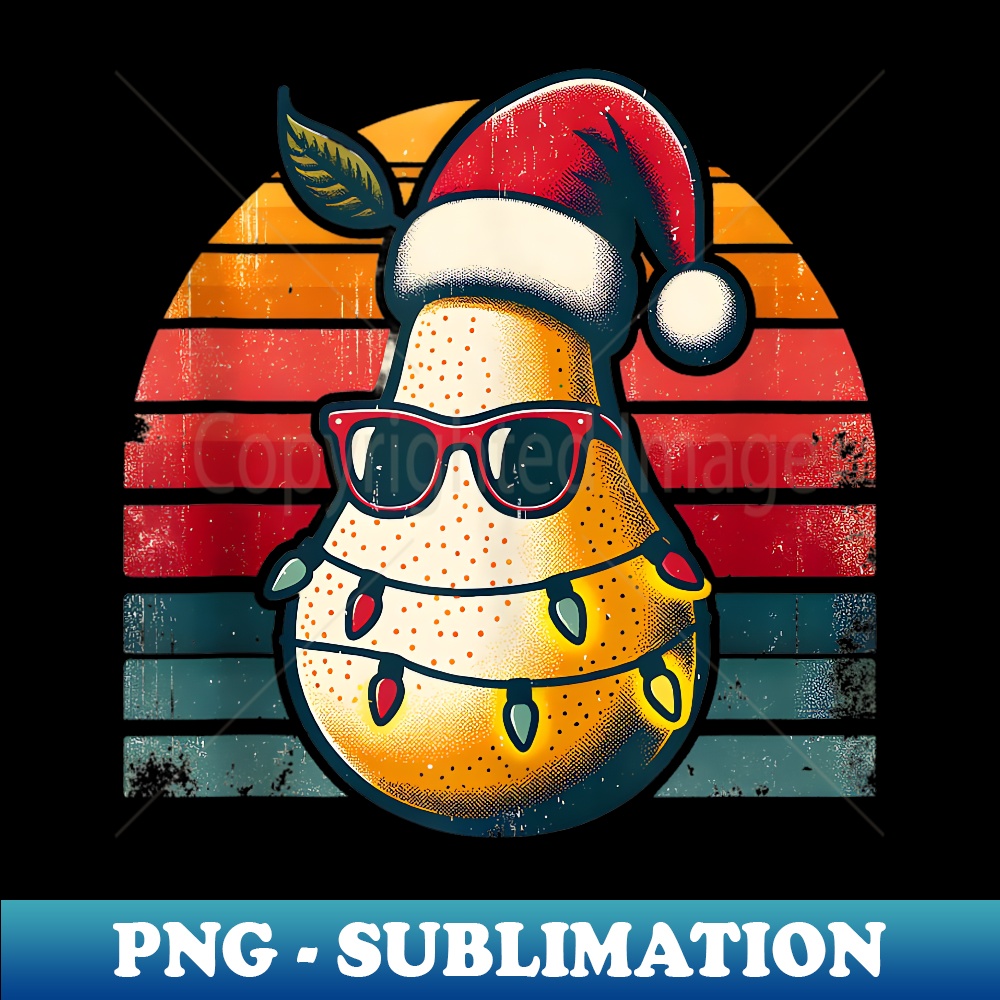 RJ-29601_Vintage Christmas pear with Santa Hat & sunglasses 0483.jpg