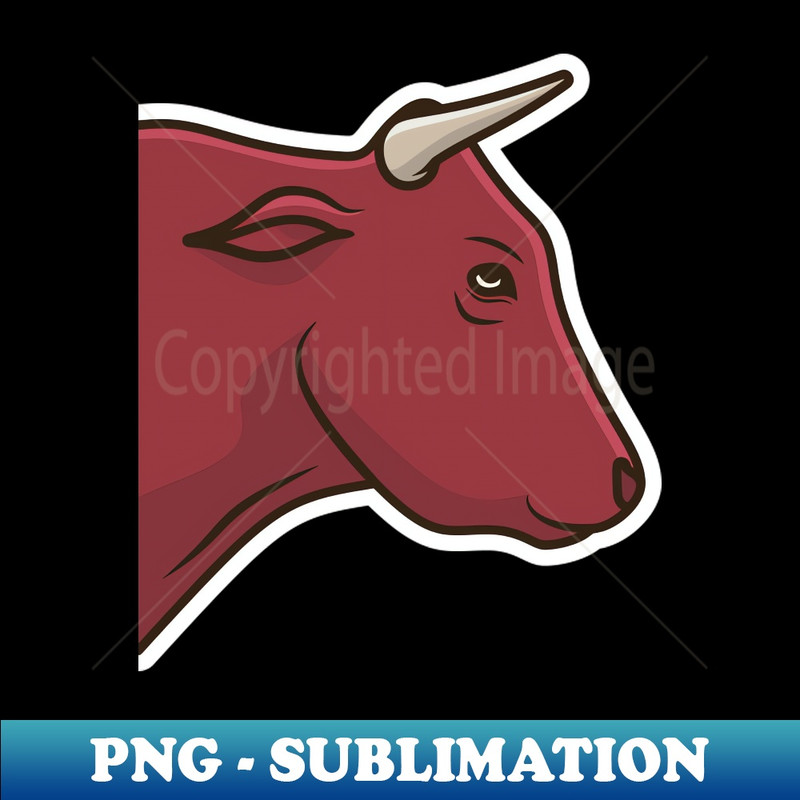 RX-8304_Danger Cow Head Sticker design vector illustration Animal object icon concept Farm animal cow cartoon character sticker design Eid Mubarak icon concept