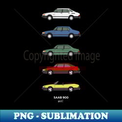 saab 900 classic car collection - aesthetic sublimation digital file - revolutionize your designs