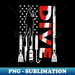 scuba diving for men women scuba diving american flag - professional sublimation digital download - unleash your creativity
