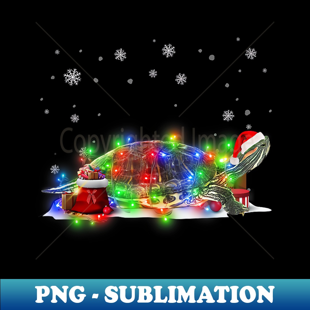 TM-23274_Red-eared Slider Santa Hat Christmas Lights Funny Xmas 0378.jpg