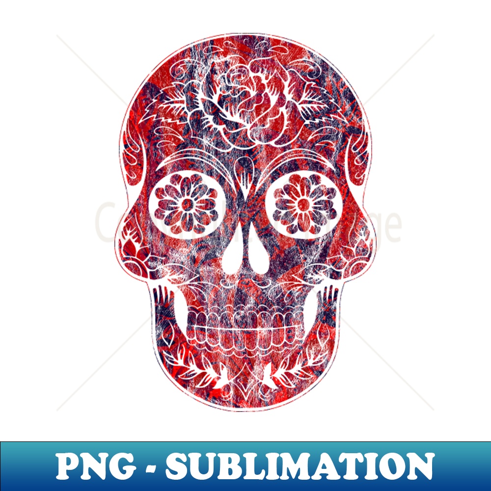 TV-23189_Red Dia del Muertos Day of the dead halloween floral skull 8051.jpg