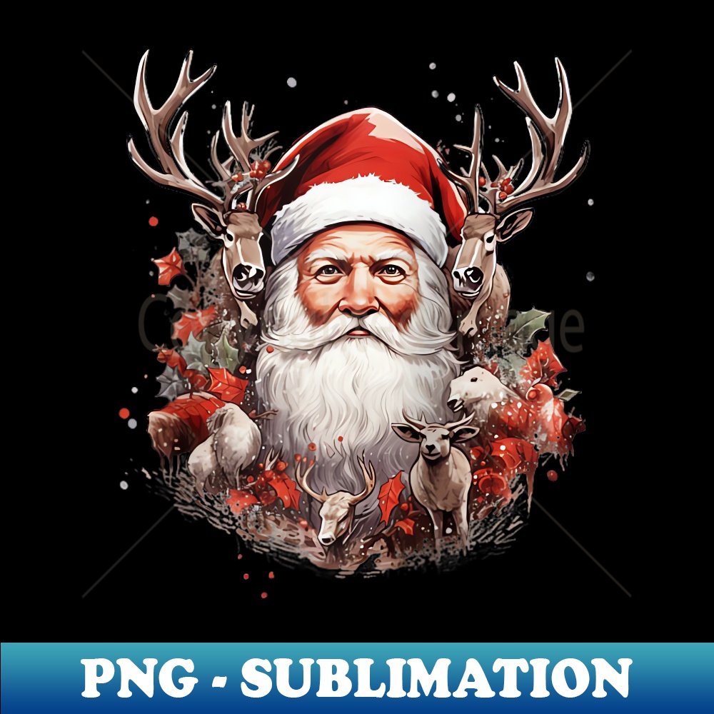 VF-24467_Santa with antlers Reindeer Christmas deer snowing Idea Crea Raglan Baseball 0413.jpg