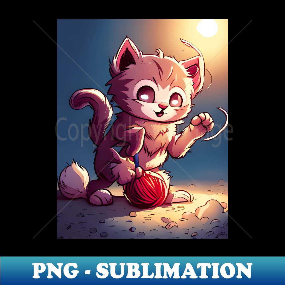 VF-7628_Cute and Friendly Kitty Plays with Ball of Yarn 7255.jpg