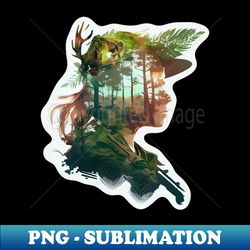 huntress - double exposure - artistic sublimation digital file - transform your sublimation creations