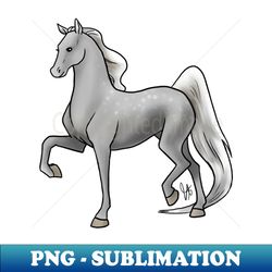 horse - american saddlebred - dapple gray - png sublimation digital download - add a festive touch to every day