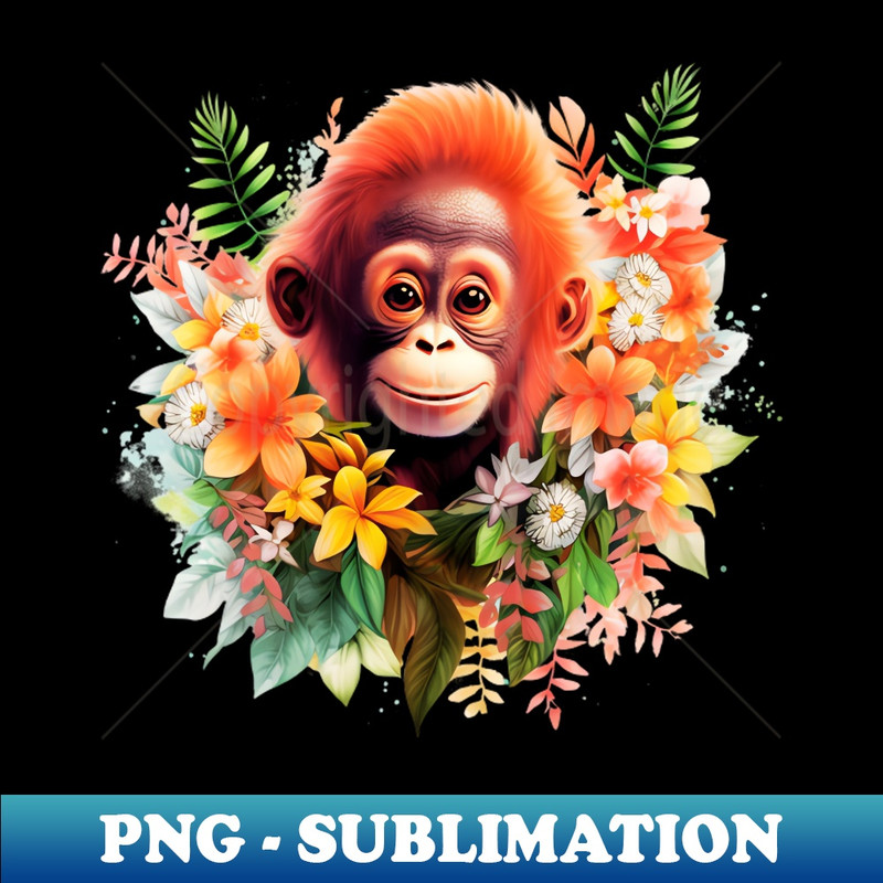 WA-1115_Adorable Orangutan Baby with Floral Aesthetic 4428.jpg